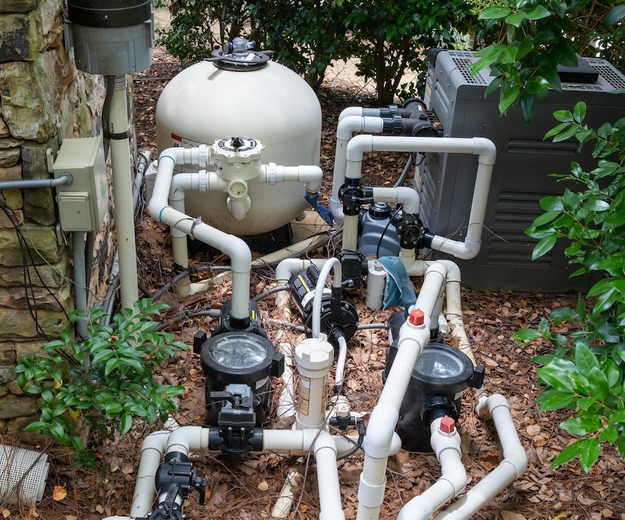 Pool pump and filtering equipment for maintaining a clean swimming pool