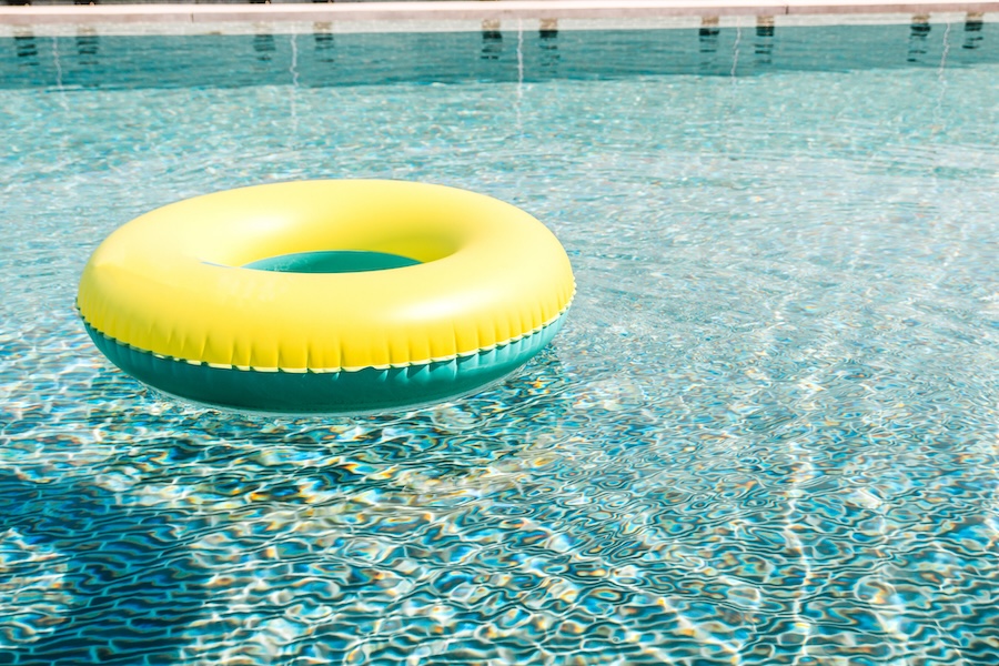 Floating ring on water swimming pool