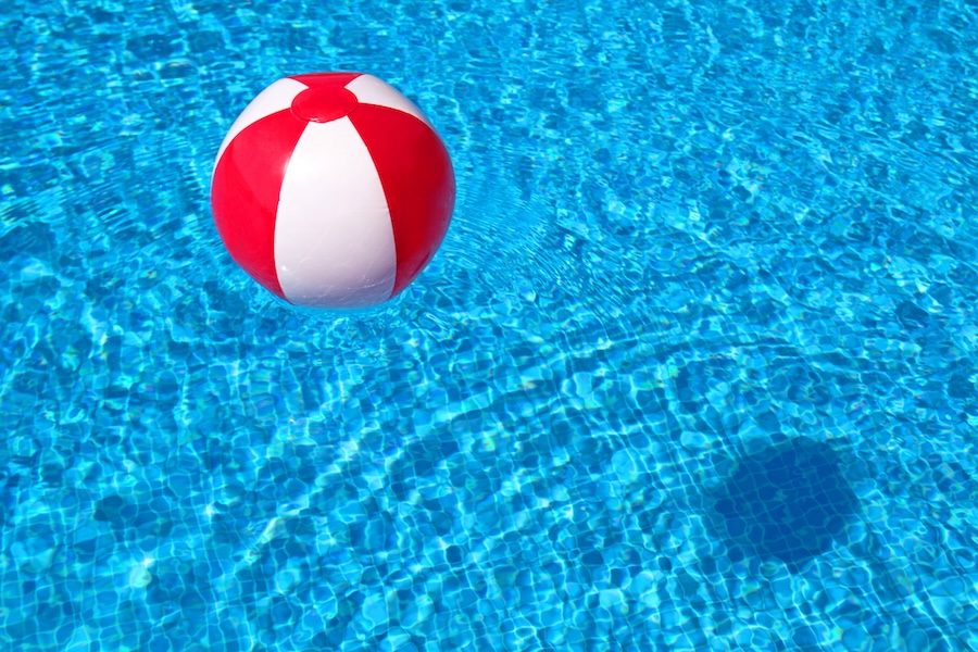 Ball in the swimming pool