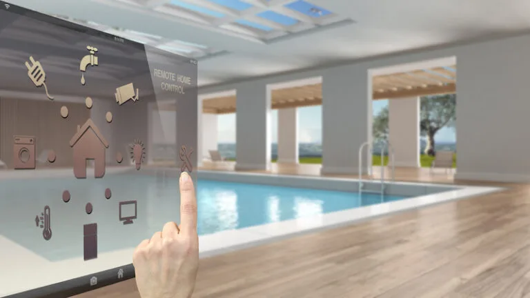 icons representing pool automation and smart home control